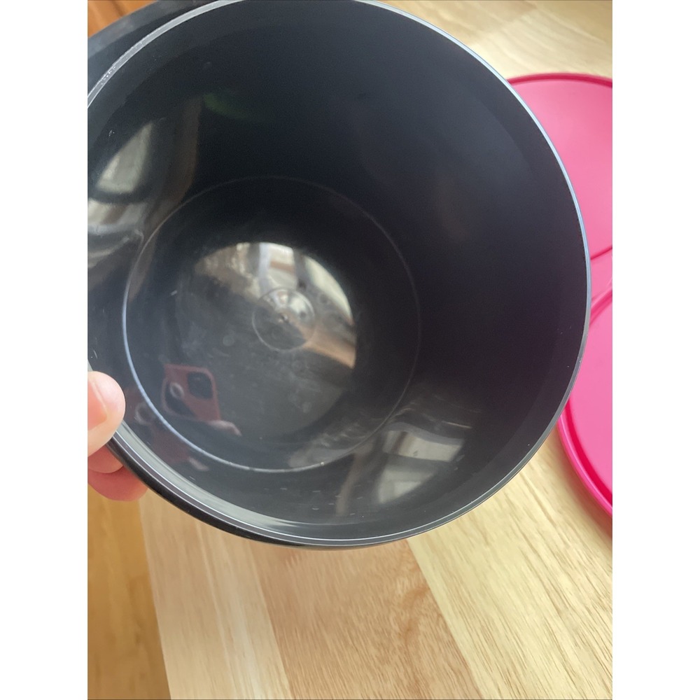 Tupperware Canister Set 2pc Black Pink Floral Medallion Round Storage Containers - Picture 8 of 9